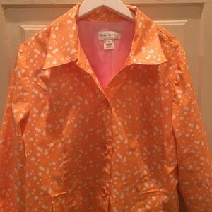Susan Bristol XL Rain Coat Orange polka dot